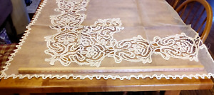 New ListingAntique tape net lace battenberg? curtain panel measuring 40x126 in off white