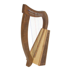 Mid-East HPBYW-K Roosebeck Baby Harp 12-String Knotwork, Walnut