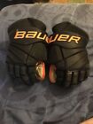 Bauer Lehigh Valley Phantoms Hockey Gloves Orange And Black Flyers 14” Used