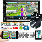 HD Touch Double 2DIN Car Stereo Bluetooth Radio Mirror Link for GPS+ Rear Camera
