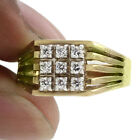 Jewelry Simulated Cluster Men's Ring 14K Yellow Gold Plated