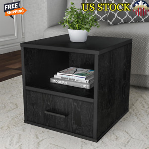 Square End Side Table Books Magazines Durable Living Room Office Wooden MDF New