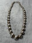 Vintage Heavy Chunky Taxco Tc- Mexico Sterling Silver Ball - Necklace