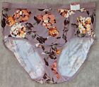 NWT Cacique Mauve Floral Print No-Show Nylon Brief Panties   Size  2XL   18/20