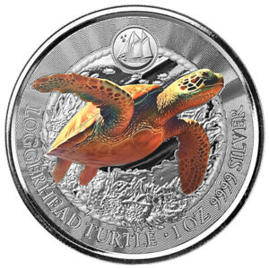 2023 Cayman Islands Marine life Loggerhead Turtle Proof 1 oz silver coin