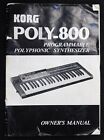 Vintage Original Korg Poly-800 Analog Synthesizer Keyboard Owners Manual
