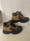 Youth Boys Brown/Black Suede Leather Rubber Hiking Trail Ankle Duck Boots Size 6