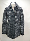 Womens Wool Overcoat Trench Coat Jacket Size S Black Bow Lined Fashion Designer