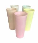 Tupperware Pastel Tumblers 107 Set Of 5 Cups 16 Oz Straight Side Stackng Vintage