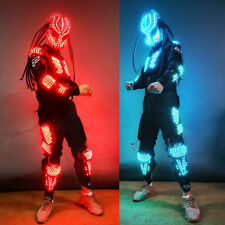 Halloween Predator LED Colorful Robot Helmet Costume Suit Nightclub Stage Props