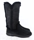 UGG Katia Waterproof Suede Tall Black Wool Lining Black Winter Snow Boots Sz 9