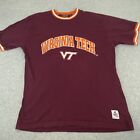 VTG Virginia Tech Hokies Shirt Mens Size 2XL Maroon Embroidered Patch Maroon