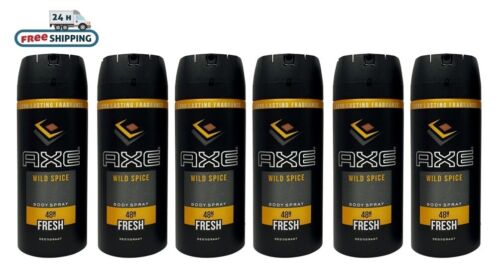 Axe Deodorant Body Spray Wild Spice Men's Fragrance- 150ml  Each (6 Pack)