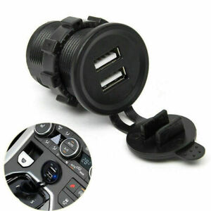 1x Dual USB Car Cigarette Lighter Socket Charger Power Adapter Outlet Parts Tool (For: 2009 Mazda 6)