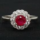 World Class .64ctw Ruby & White Sapphire 925 Sterling Silver Ring Size 6