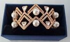 Swarovski Rose Gold Clear Crystal Pearl Cuff Bracelet in Original Box