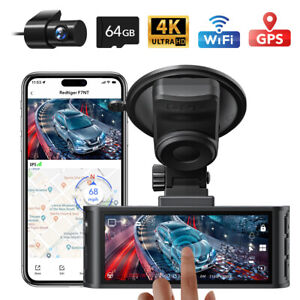 REDTIGER 4K Dash Cam Front and Rear, Touch Screen 3.18 Inch, Free 64GB Card