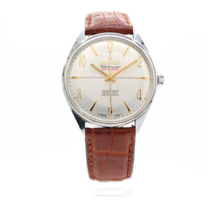 Vintage 37mm Atlantic Worldmaster Men's Mechanical Wristwatch Crosshair Dial
