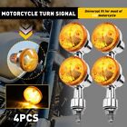 Set of 4 Amber Motorcycle Turn Signal Light Indicator Blinker Lamps Universal