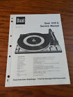 Dual 1215 S Turntable Service  Manual.