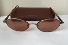 Vintage Serengeti 6429 Brown Designer Oval Metal Sunglasses Made in Italy