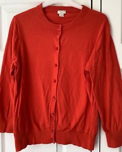 Lovely Ladies J Crew Orange Cardigan Size XL 14-16 In Excellent As Nw Condition