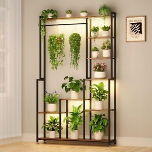 Tall Plant Stand Indoor with Grow Lights, 8 Tiered Metal Plant Stand for Indo...