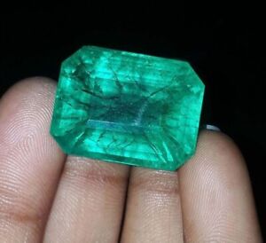 Natural 50 Ct+ Certified Colombian Emerald Green Emerald Cut Loose Gemstone