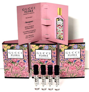 4 x GUCCI FLORA Gorgeous Gardenia Eau de Parfum Perfume Fragrance SAMPLES 0.05oz