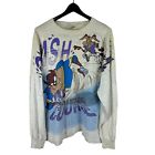 Vintage 90s Looney Tunes All Over Print Taz Long Sleeve Shirt Size L