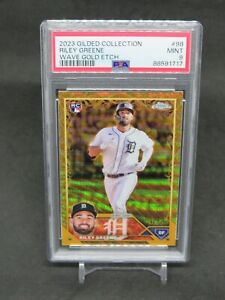 New Listing2023 TOPPS GILDED COLLECTION RILEY GREENE WAVE GOLD ETCH RC /75 PSA 9 MG5