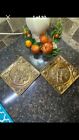 Vintage Set Of 2, MCM Gold Tone Brass Wall Hanging Plates