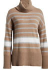 Magaschoni 100% Cashmere Turtle Neck Sweater Size M Soft Stripes NWT