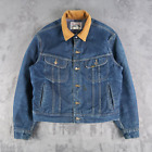Vintage 80s Lee Storm Rider Jacket Mens 44 R Blue Denim Union Wool Liner USA