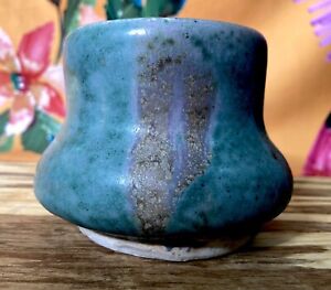 Signed Vintage Hand Thrown Studio Art Pottery Drip Glaze Vase Planter