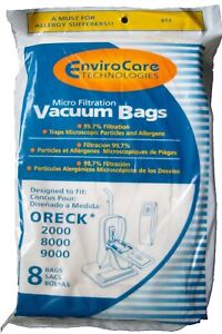 Oreck XL Allergen Upright Vacuum Cleaner Bag Model Classic Silver Pilot (8 BAGS)