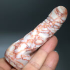 122g Natural Crystal.Red Lace stone.Hand-carved.Exquisite penis healing.gift A82