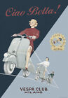 1950s Vintage Vespa Club Poster 13 x 19 Giclee Print