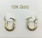 Solid10k Yellow Gold Oval Tiny Baby Size Hoop Earring