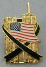9/11/01 TWIN TOWERS with FLAG COMMEMORATIVE LAPEL PIN 22ND ANNIVERSARY NEW NIP