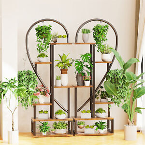 65'' Tall Large Heart Shaped Plant Stand w/ Hook Garden Flower Display Home Deco