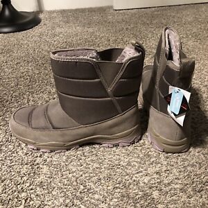 LandsEnd Women’s Squall Lite Insulated Snow Boots  Water Repellent TAUPE 9.5 NWT