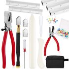 58 Pcs Stained Glass Supplies Glass Cutter Kit Including 8 Pcs Layout Block S...