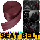 Car 3.6M Seat Belt Webbing Polyester Seat Lap Closeout Nylon Safety Wine red