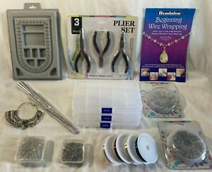 Jewelry Making Supplies tools kit set book wire wrapping craft pliers earrings