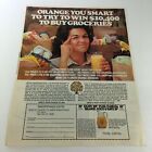 VTG Retro 1983 Pure Florida Orange Juice & Sweepstakes Entry Print Ad Coupon