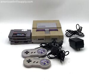 Super Nintendo Console, Controllers & Games Lot - TMNT, Mario Pant & More