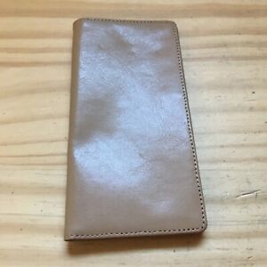 Vintage ETIENNE AIGNER Large Leather Light Brown Checkbook Wallet 6 3/4