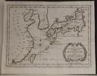 JAPAN & KOREAN PENINSULA 1746 BELLIN & VAN SCHLEY ANTIQUE COPPER ENGRAVED MAP