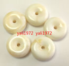 Wholesale 2Pcs 23mm Natural Milk white Amber Beeswax Pendant Circle Donut 平安扣